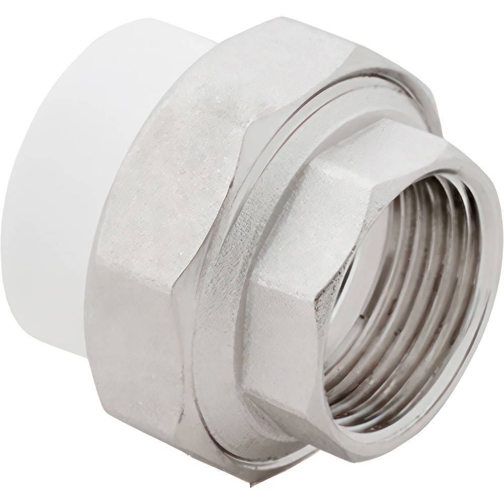 Муфта комбинированная разъемная (американка) RTP 50х1 1/2 ВР белая 1142929