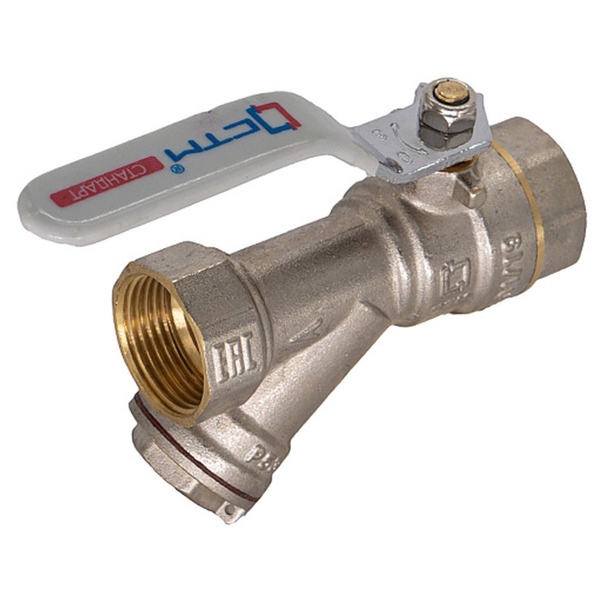 Кран шаровой CTM СТАНДАРТ 1/2 с фильтром рычаг CWFFF012