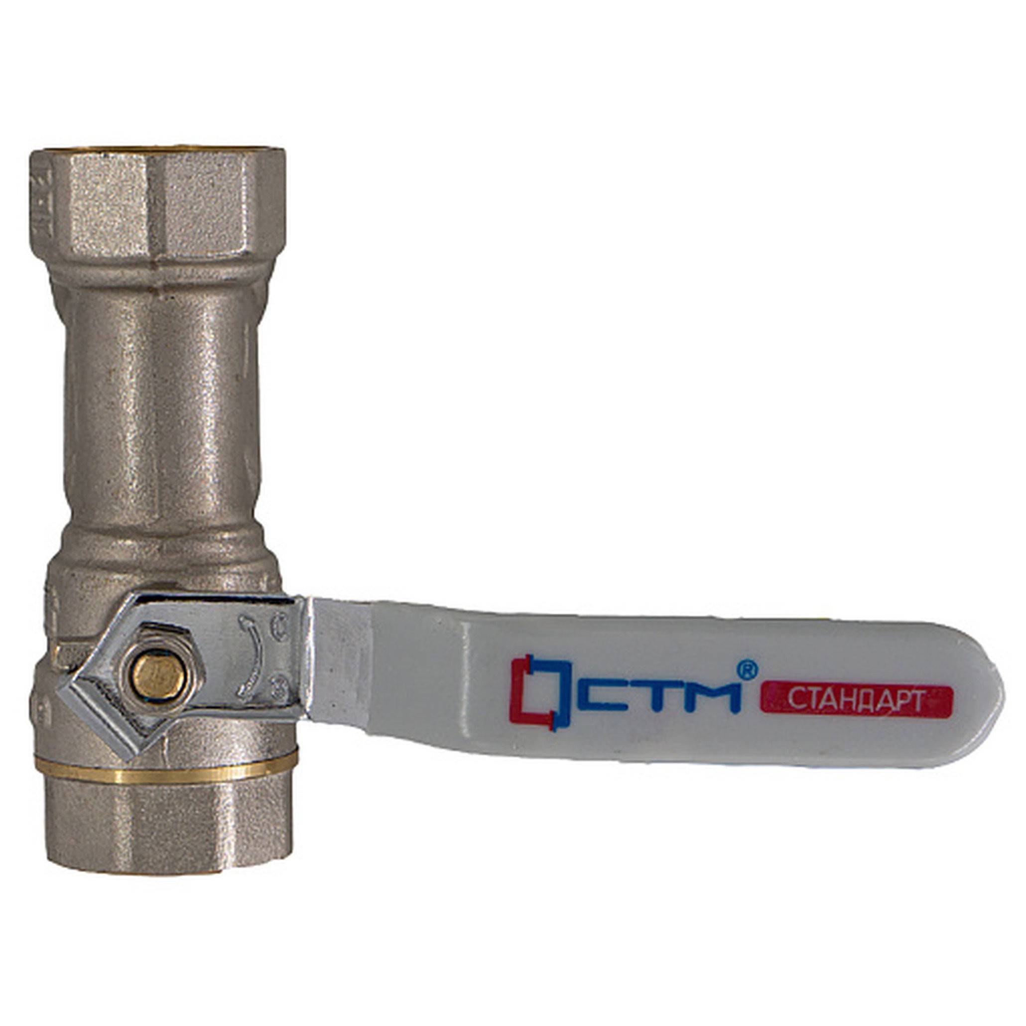 Кран шаровой CTM СТАНДАРТ 1/2 с фильтром рычаг CWFFF012