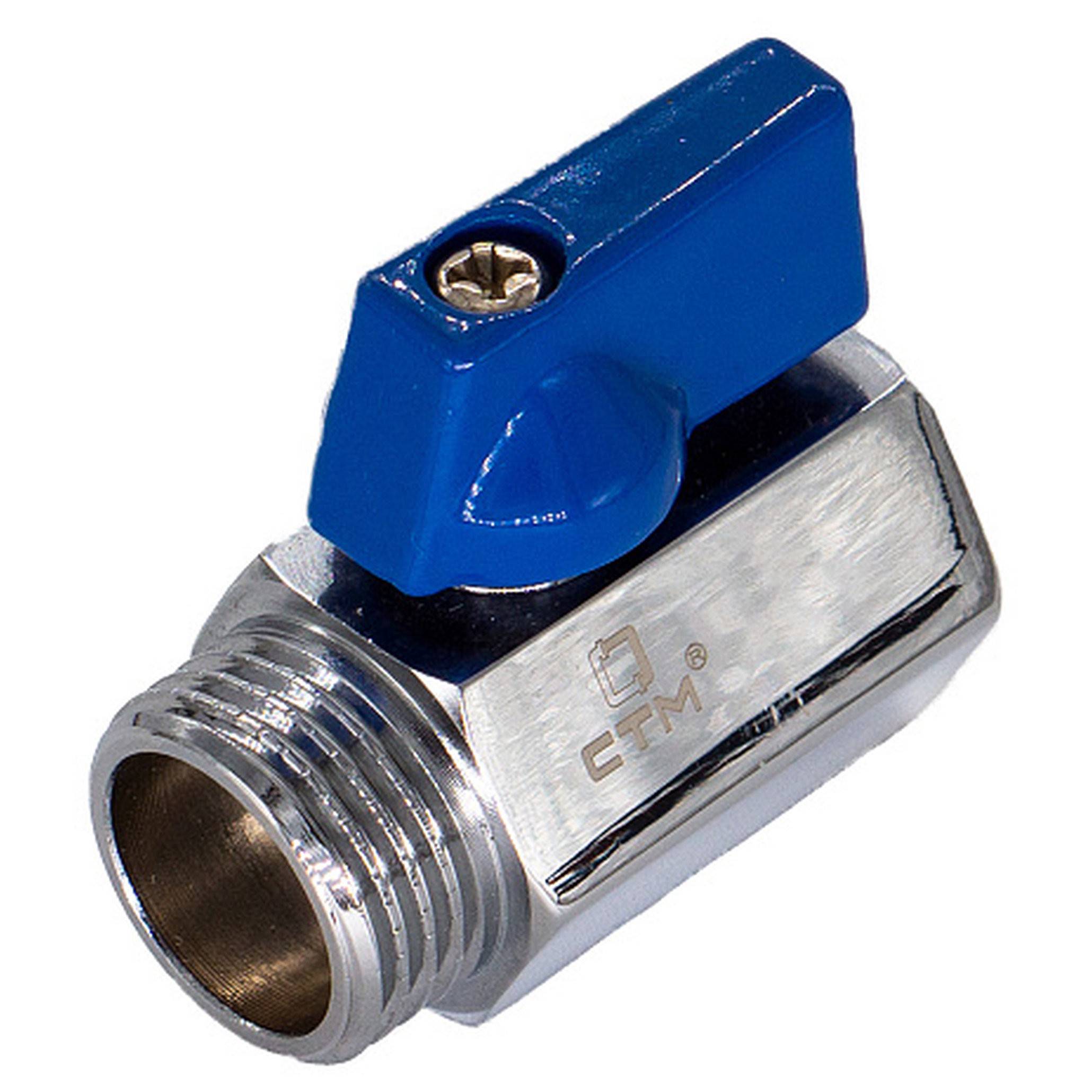 Кран шаровой мини CTM 1/2 ВН флажок хром CWMFM012