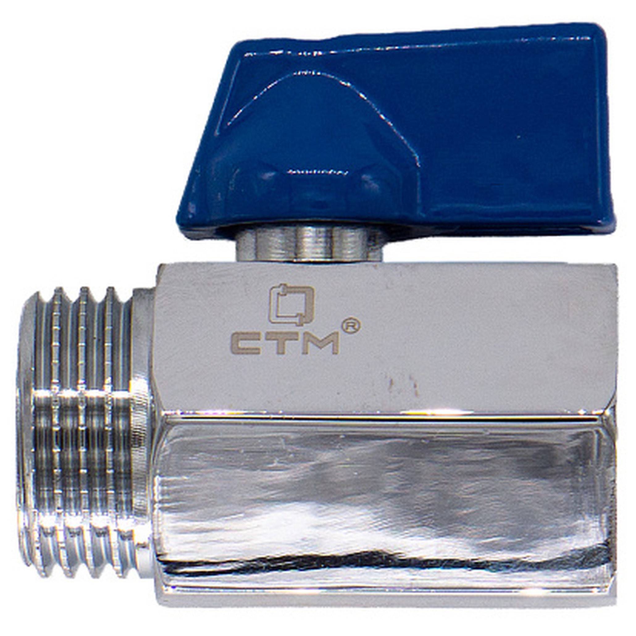 Кран шаровой мини CTM 1/2 ВН флажок хром CWMFM012