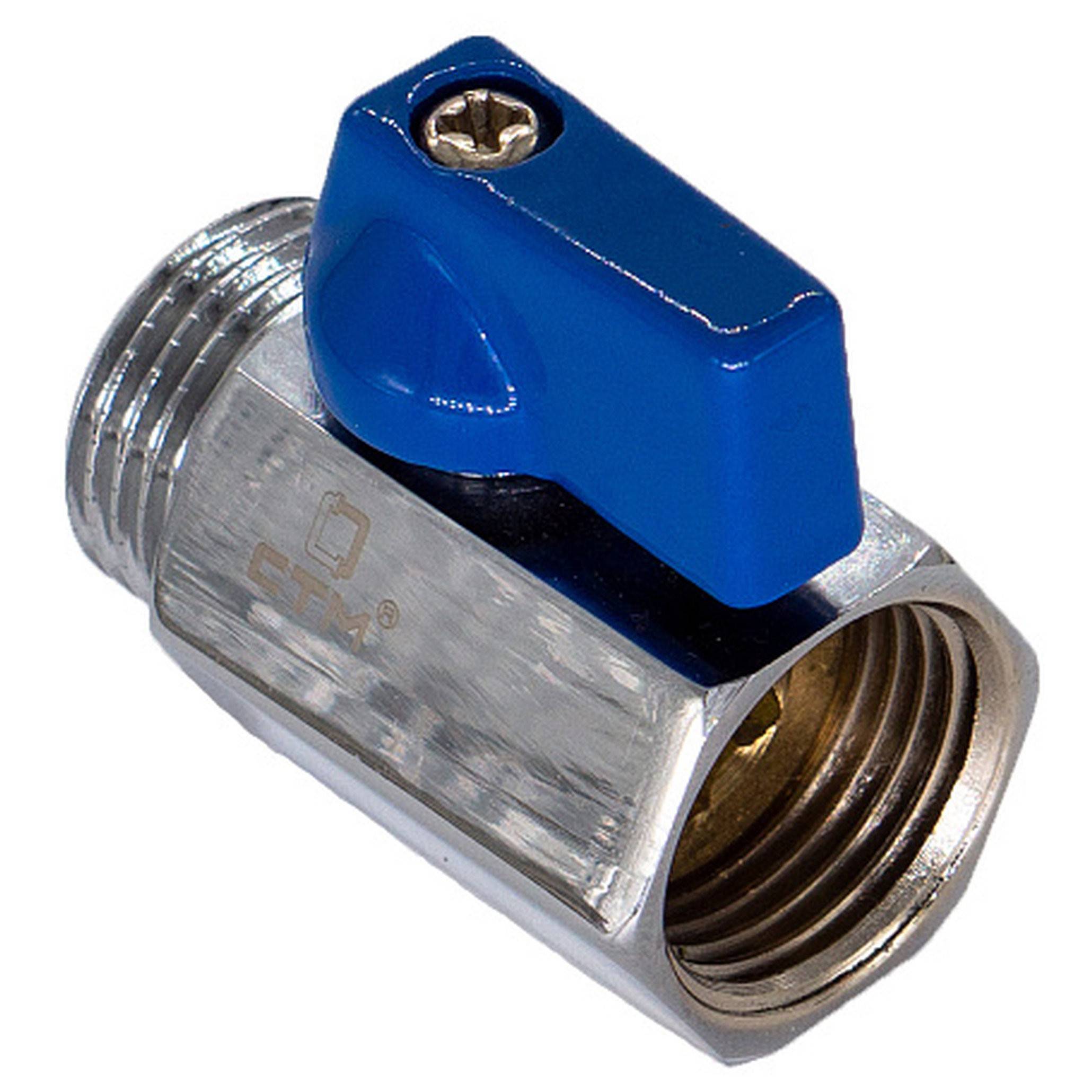 Кран шаровой мини CTM 1/2 ВН флажок хром CWMFM012