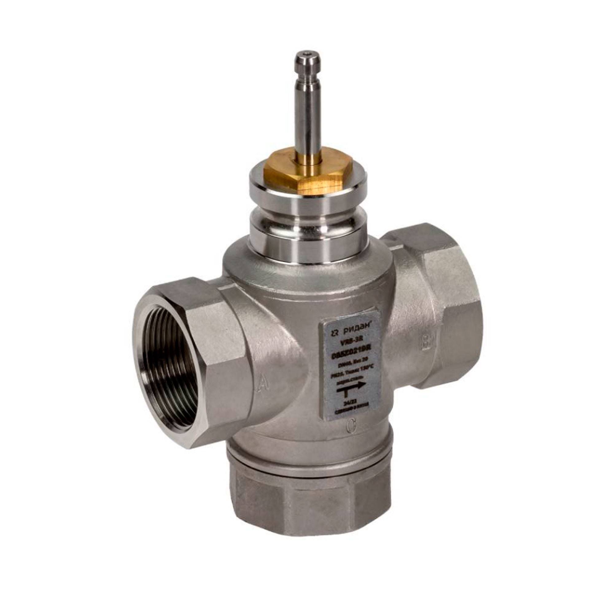 Клапан регулирующий седельный 3-ходовой Ридан VRB-3R DN 32 PN 25 Kvs 12 1448159