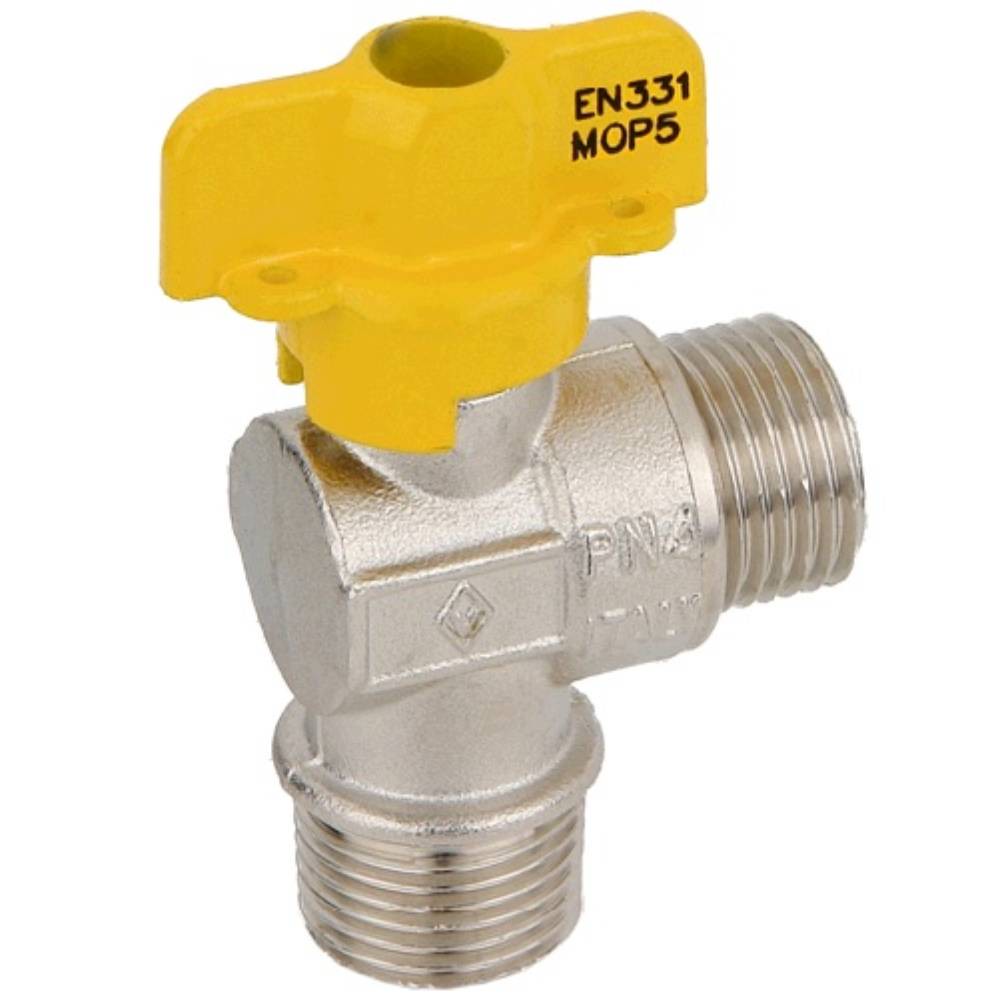 Кран шаровой для газа угловой Bugatti KENTUCKY 1/2 НВ бабочка 3220044