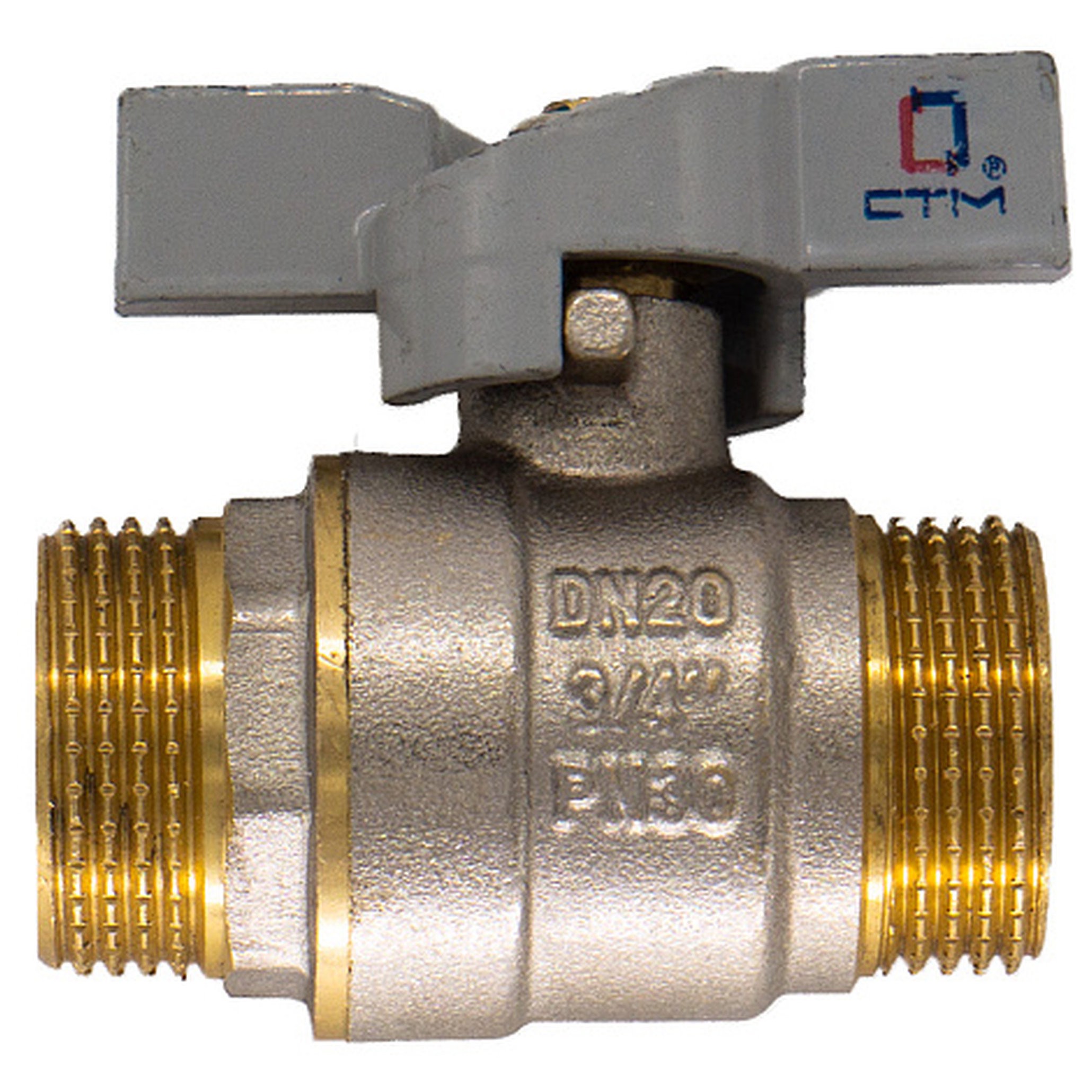 Кран шаровой для воды CTM 1 дюйм НР-НР бабочка CNMMB001