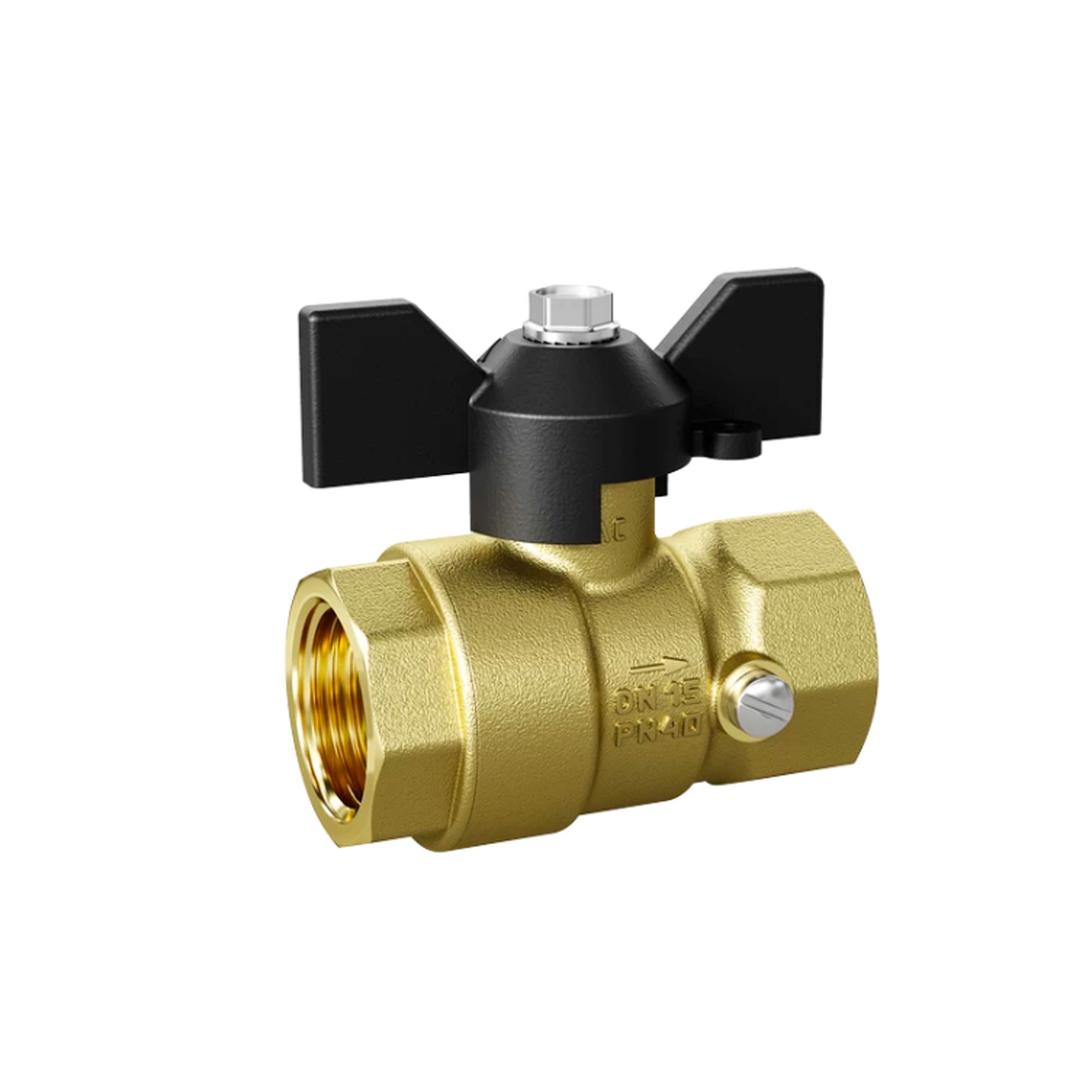 Кран шаровой латунный LD Pride 44.15.В-В.2М.Б Ду 15 Ру 40 бабочка 44.15.В-В.2М.Б