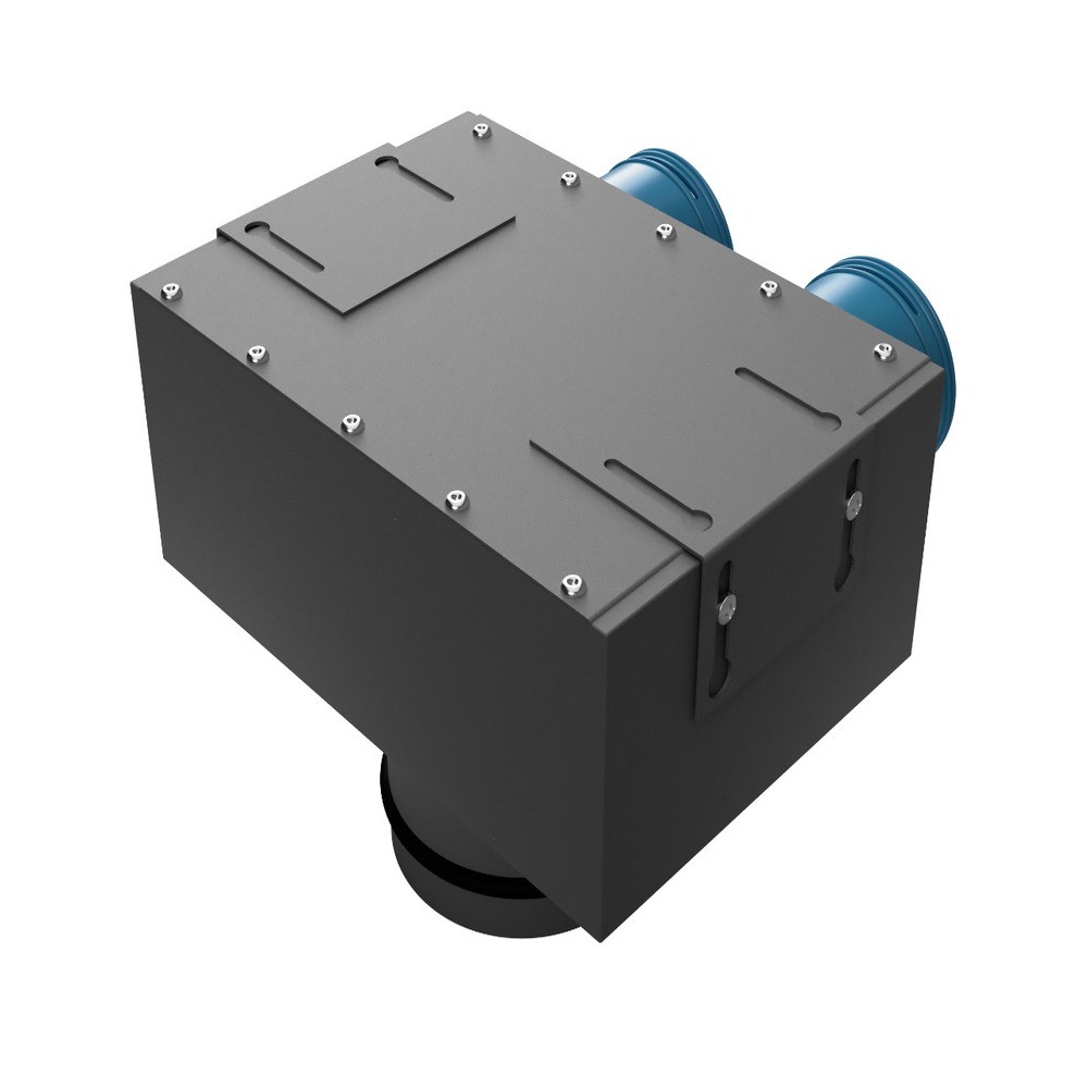 Пленум потолочный оцинкованный Zern 125 мм 2x75 мм серый НС-1725734