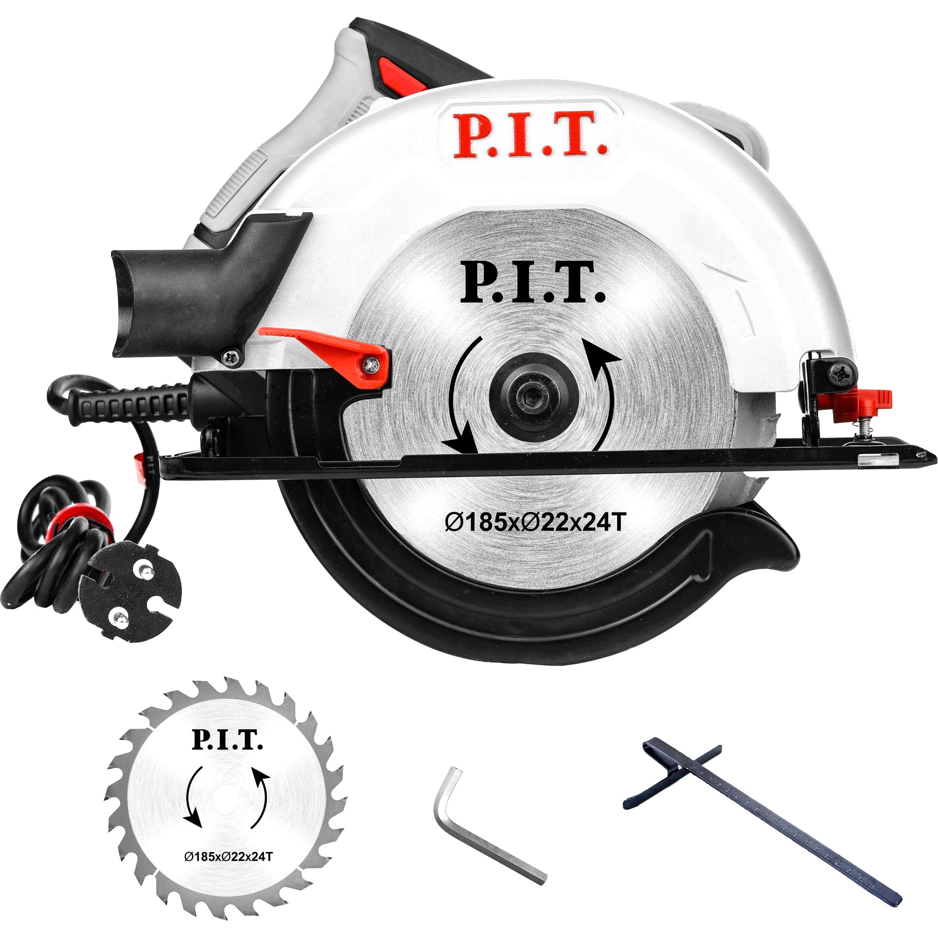 Циркулярная пила P.I.T. PKS185-C3 1400 Вт диск 185 мм PKS185-C3