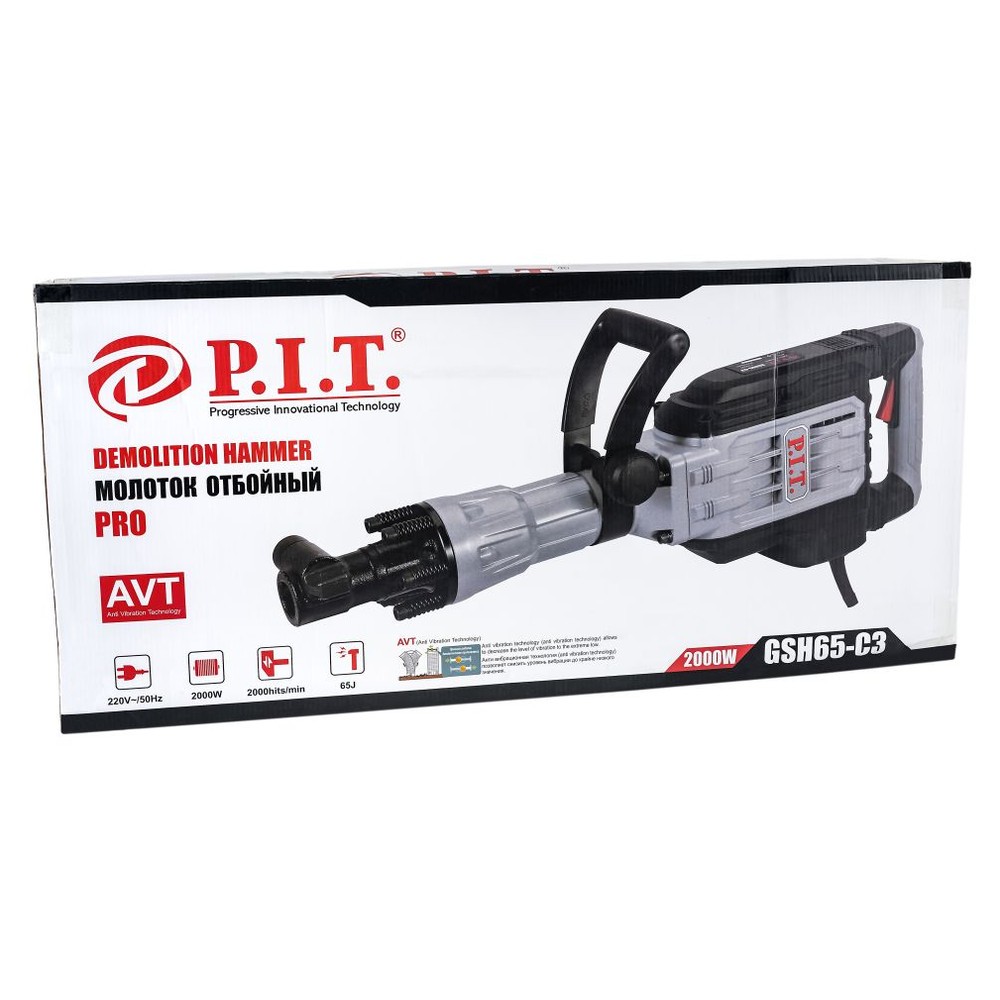 Отбойный молоток P.I.T. GSH65-C3 MASTER 2000 Вт 65 Дж HEX 30 мм GSH65-C3