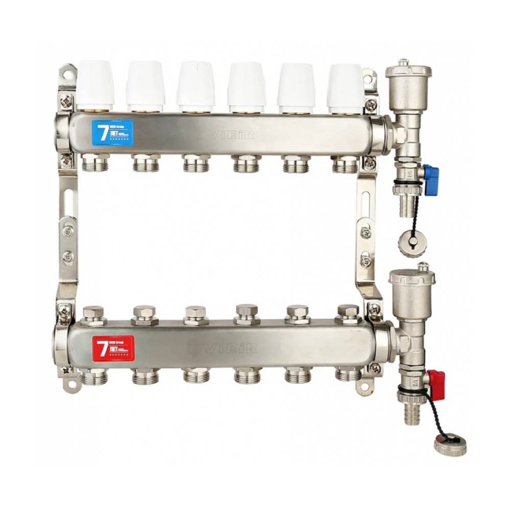 Группа коллекторная ViEiR без расходомеров с воздухоотводчиком 1х6х3/4 VR115-06A