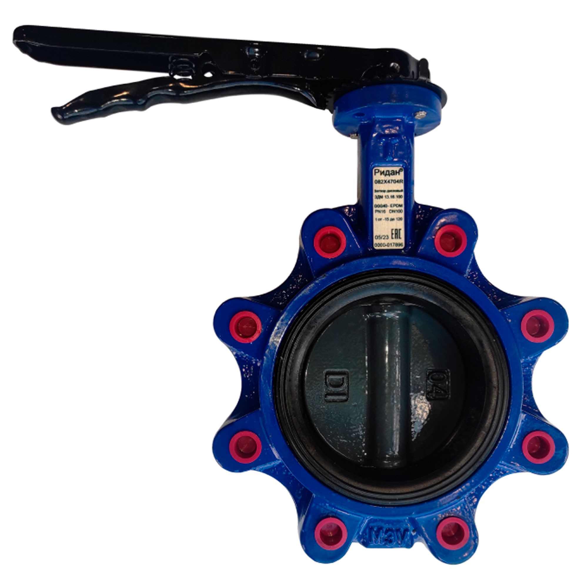 Затвор дисковый Ридан ЗДМ 15.16.125 DN125 PN16 с резьбовыми проушинами НС-1702455