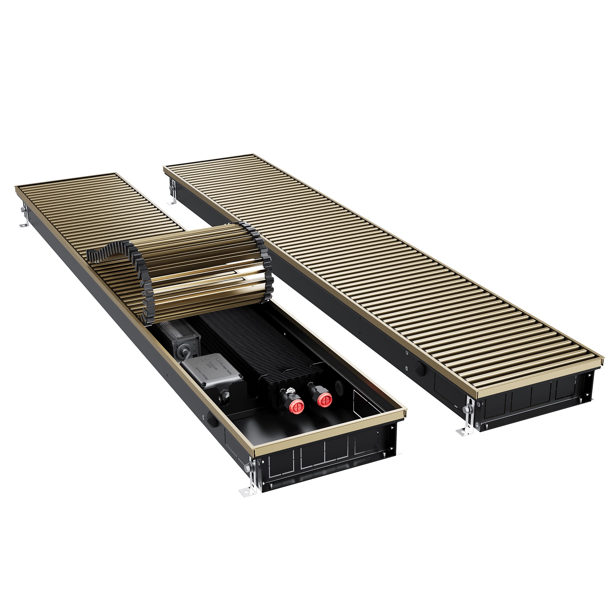 Конвектор внутрипольный Royal Thermo ATRIUM TURBO 80x250x800 мм с вентилятором DG-U золото НС-1493837