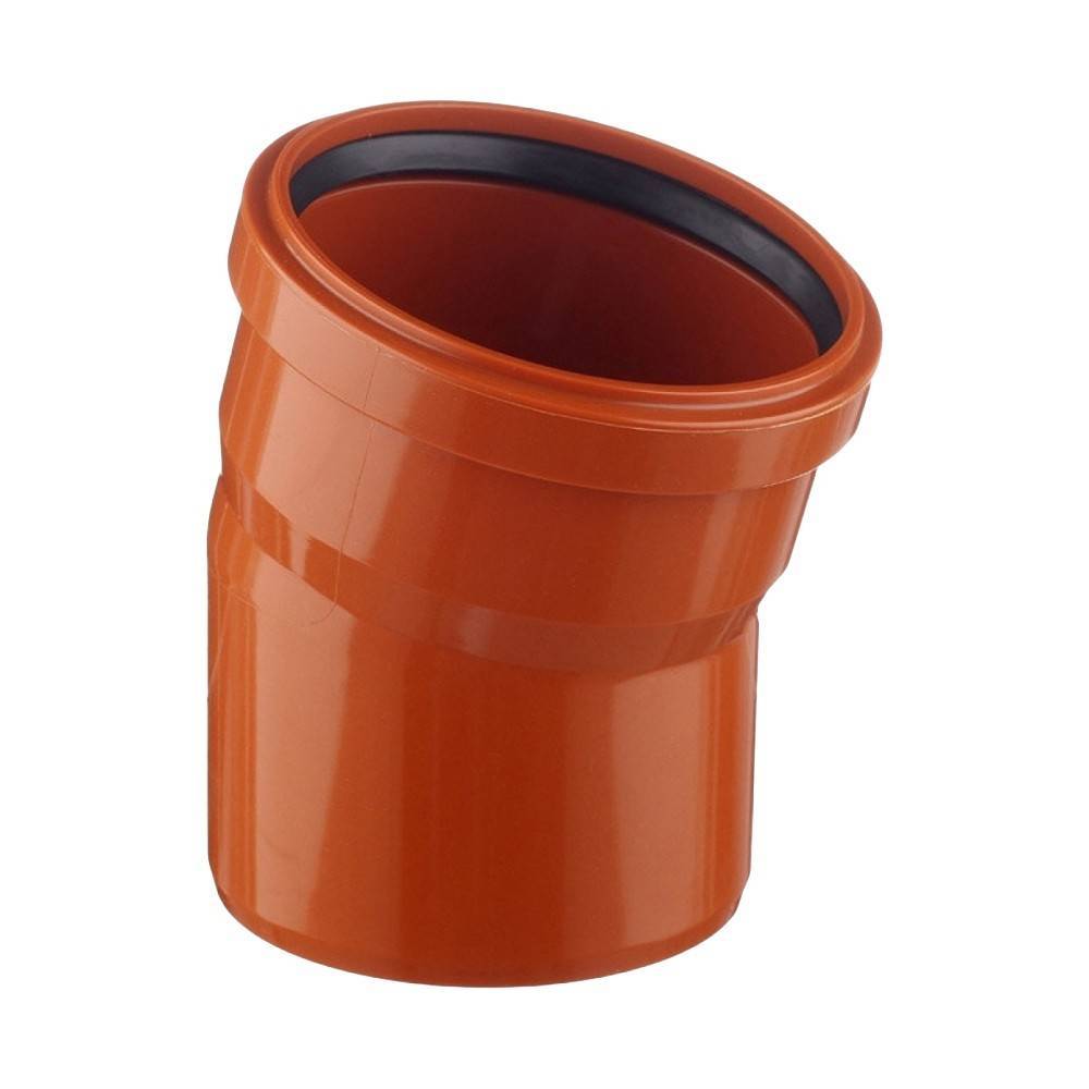 Отвод для наружной канализации VALFEX PP-H 160 мм 15° рыжий 30104160