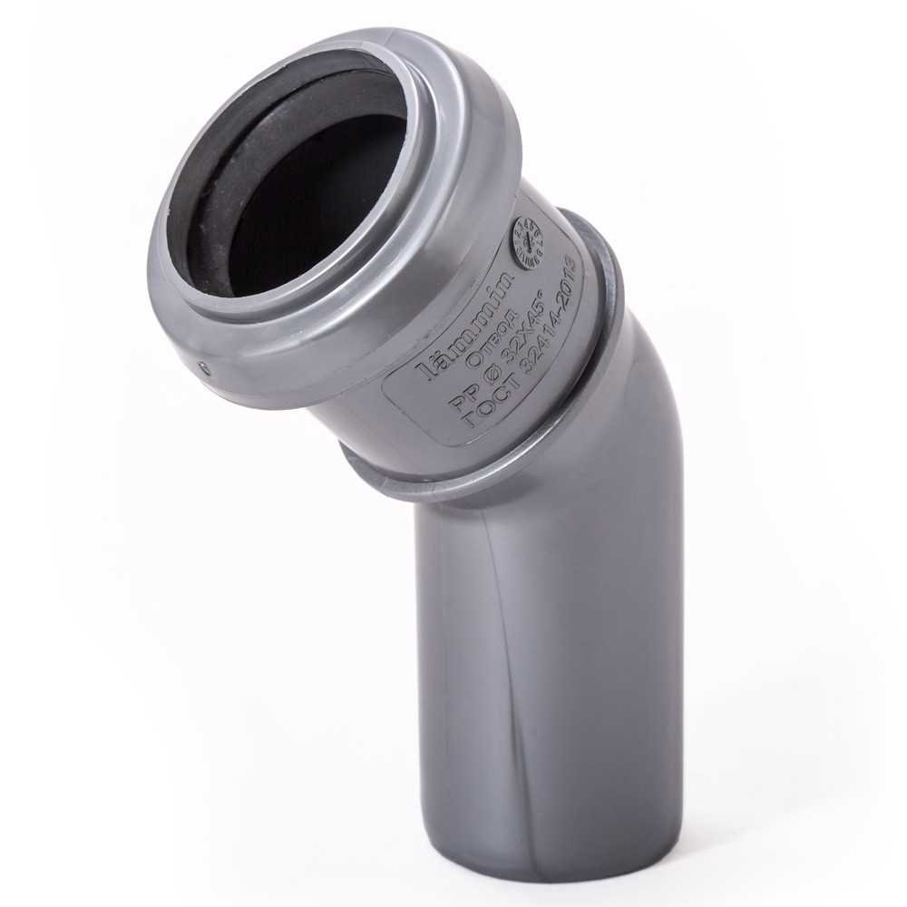 Отвод внутренней канализации Lammin 32х45° 1641874