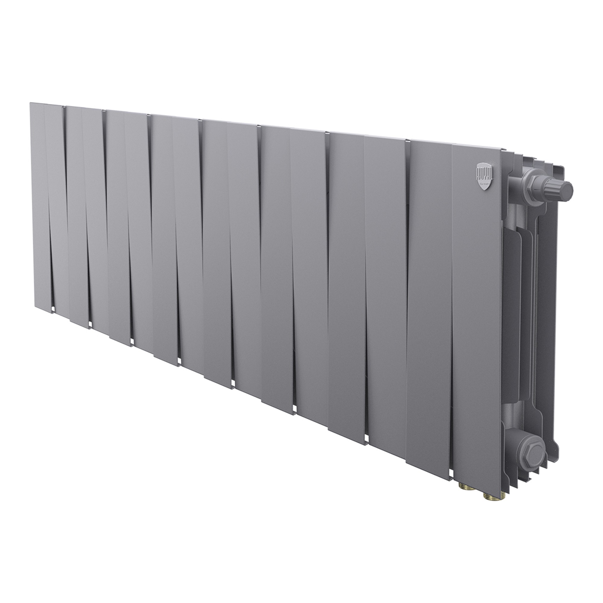 Радиатор биметаллический Royal Thermo PianoForte 300 Silver Satin 16 секций нижнее подключение НС-1682348