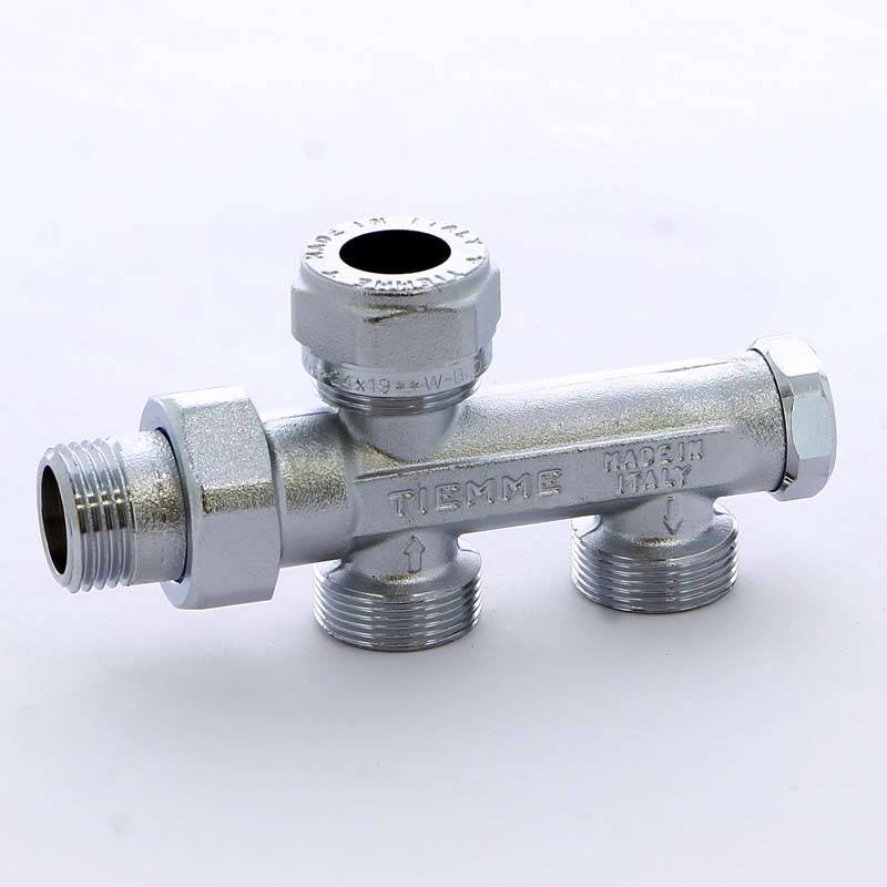 Узел радиаторный Tiemme 1/2 - M24x19 для однотрубных систем разводка в пол 3370003