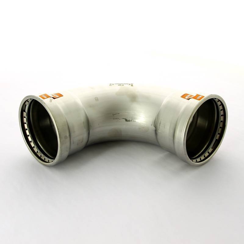 Отвод пресс 90° Viega Sanpress Inox нержавеющая сталь 88.9 мм 482602