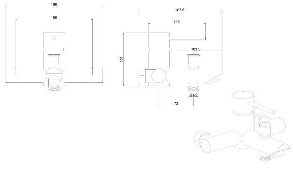 Смеситель для ванны Allen Brau Glority хром 5.51003-00