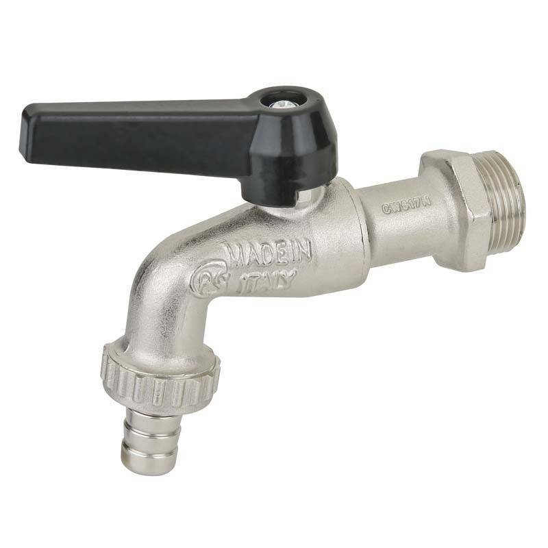 Кран садовый шаровой Idrosapiens ALASKA 689 3/8 Н со штуцером ручка 06890087