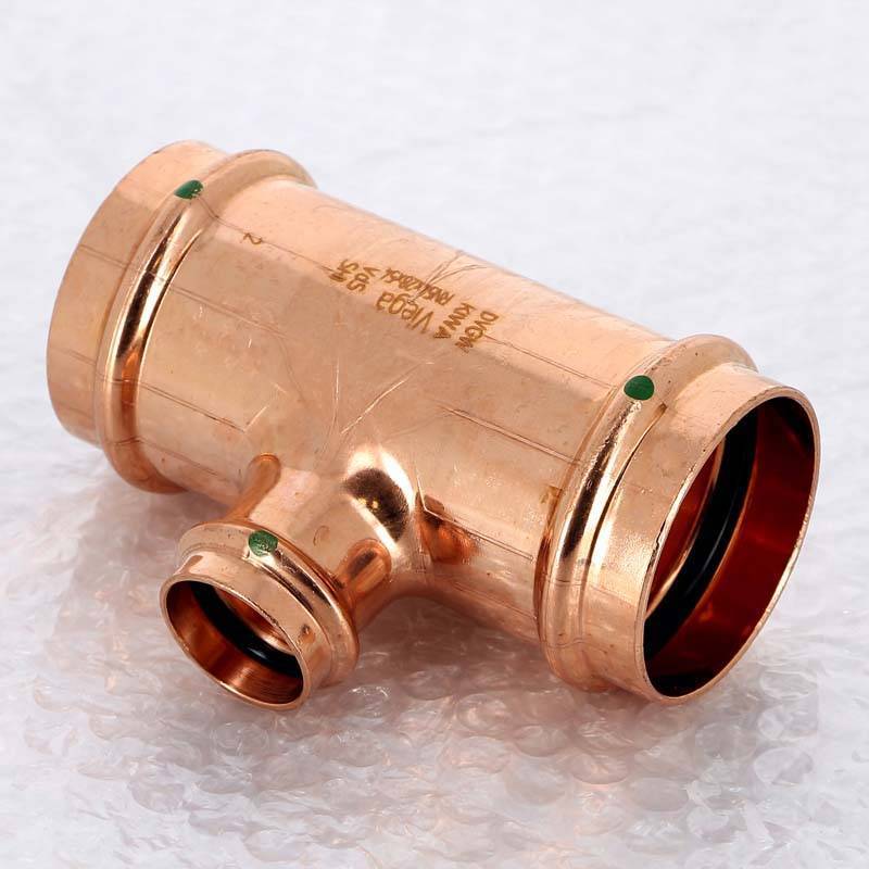 Тройник пресс медный Viega Profipress 54x28x54 мм 324926