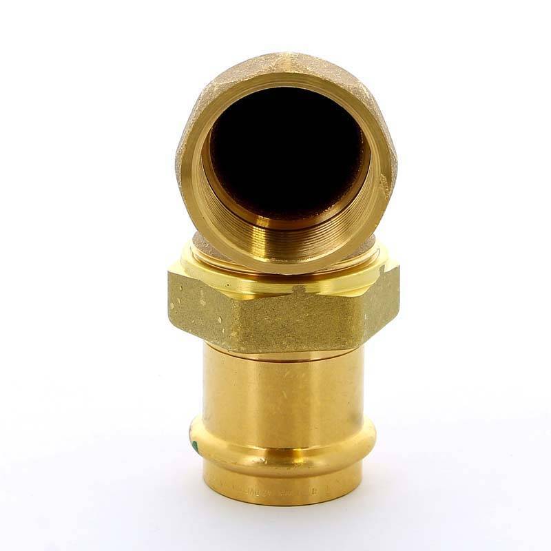 Угольник переходной Viega Sanpress 90° 42х1 1/2 пресс-В разъёмное соединение бронза 139872