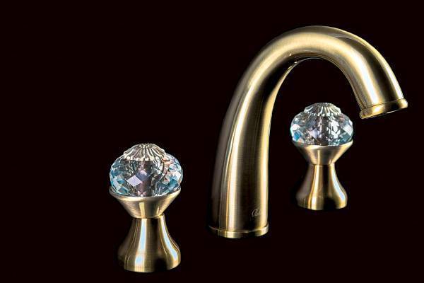 Смеситель для раковины на 3 отверстия Boheme Flora бронза матовая 317-FL