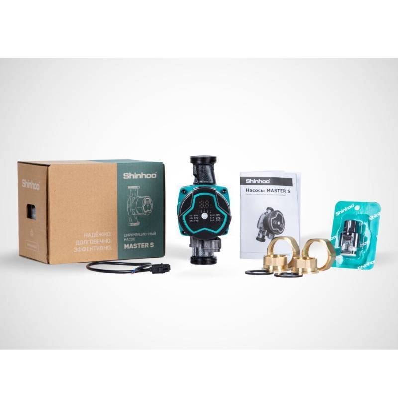 Насос циркуляционный Shinhoo MASTER S 25-6 180 мм с гайками 71111003