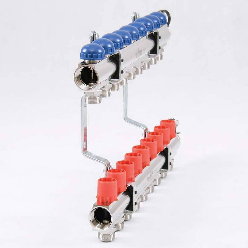 Коллекторная группа с балансировочными и термостатическими вентилями UNI-FITT 1x3/4 EK 9 выходов 441E4309