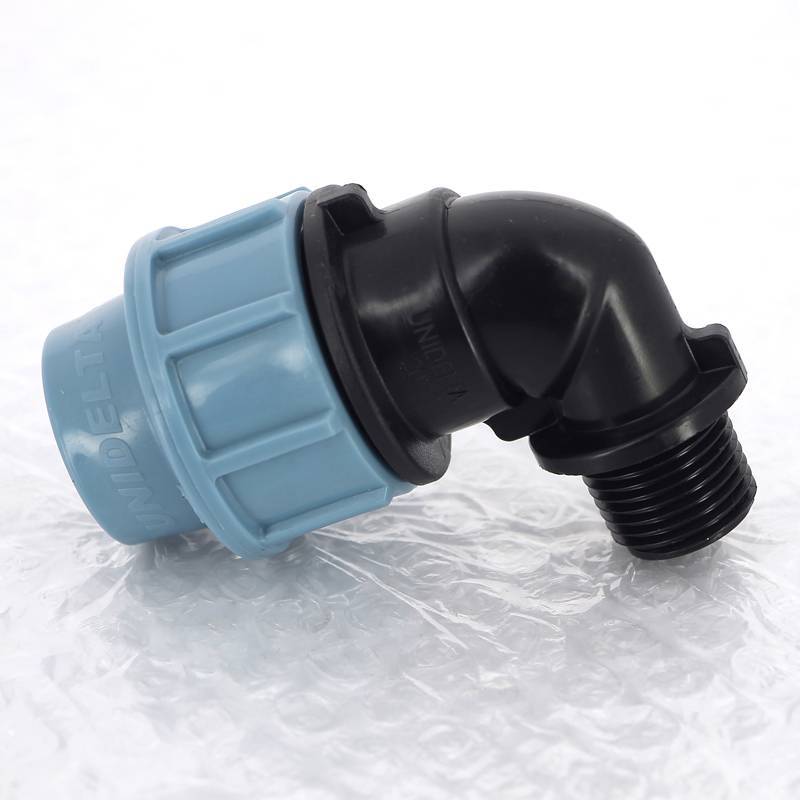 Угольник обжимной для труб ПНД Unidelta Deltone 20х1/2 наружная резьба 1008020002