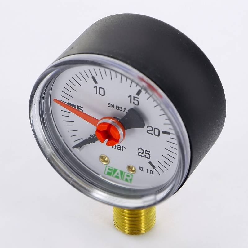 Манометр радиальный FAR 50 мм 1/4 25 бар FA 2501 R25