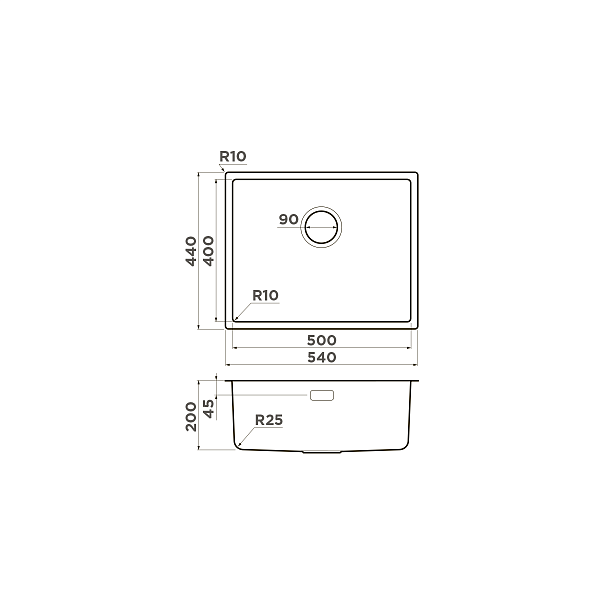 Кухонная мойка Omoikiri Tadzava 54-U/I Ultra-IN 54x44 см нержавеющая сталь 4993800