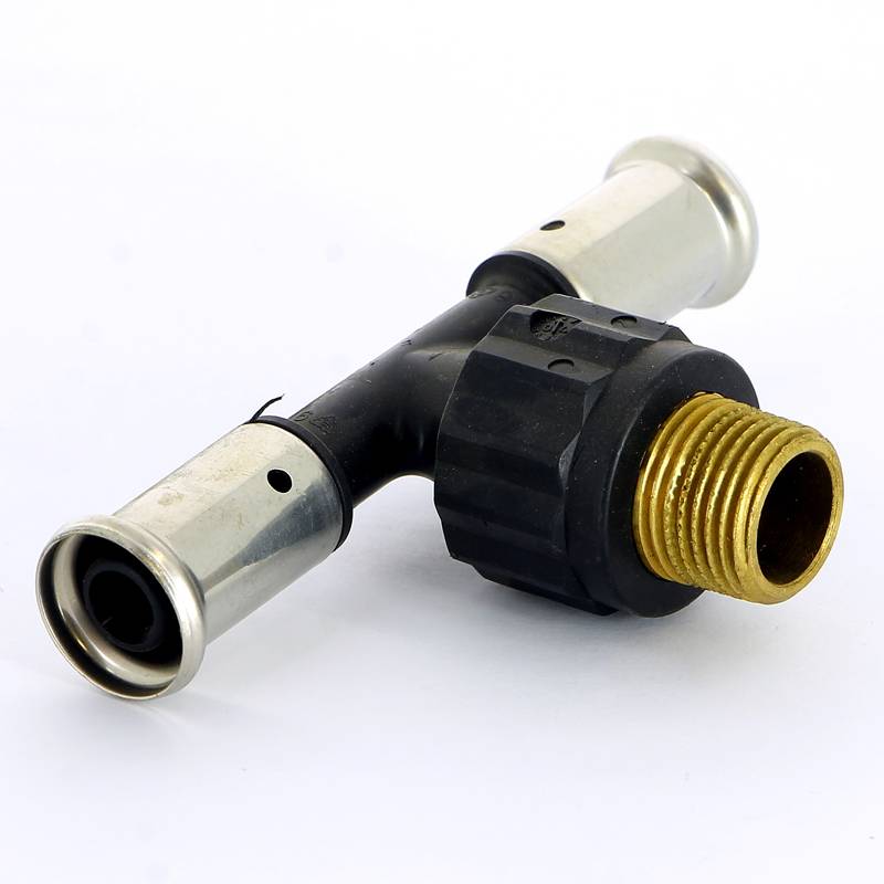 Тройник пресс с наружной резьбой HENCO PVDF 16х1/2х16 14PK-160416