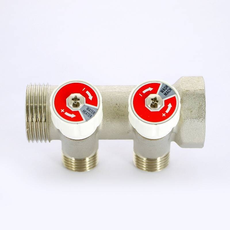 Коллектор никелированный Uni-Fitt 1 НВ 2 выхода 1/2 Н 40 мм 404N4220