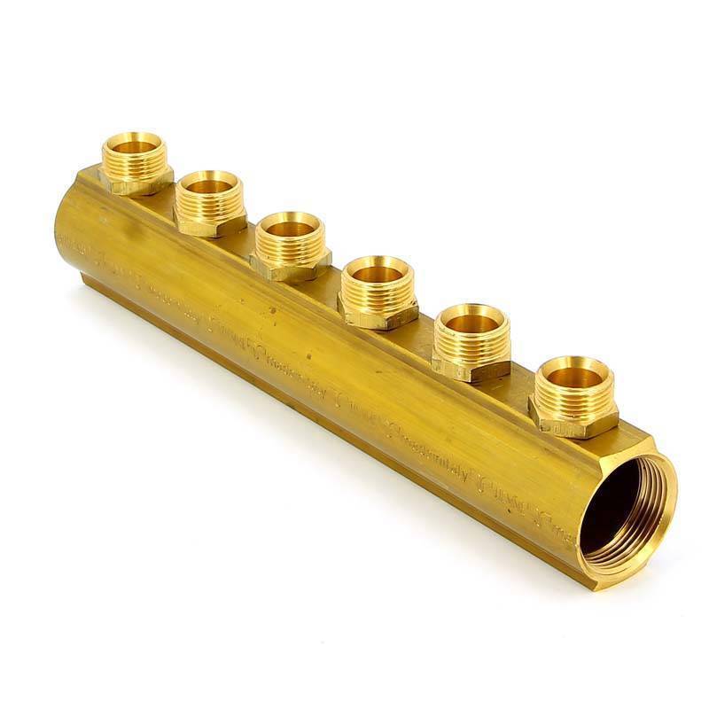 Коллектор магистральный Tiemme 1 1/4 6 выходов 3/4 EK 50 мм 1970043