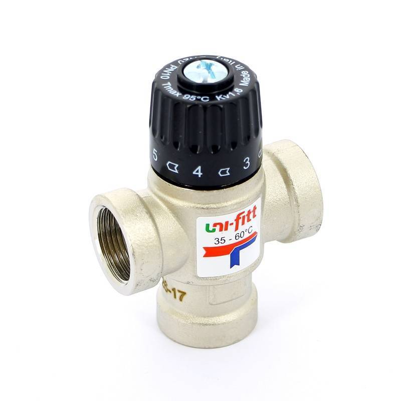Клапан термосмесительный Uni-Fitt 3/4 35-60 °C боковое смешение 350N3130