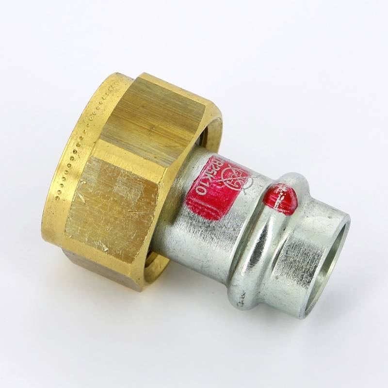 Муфта пресс Viega Prestabo с накидной гайкой 15х3/4 оцинкованная сталь 559182