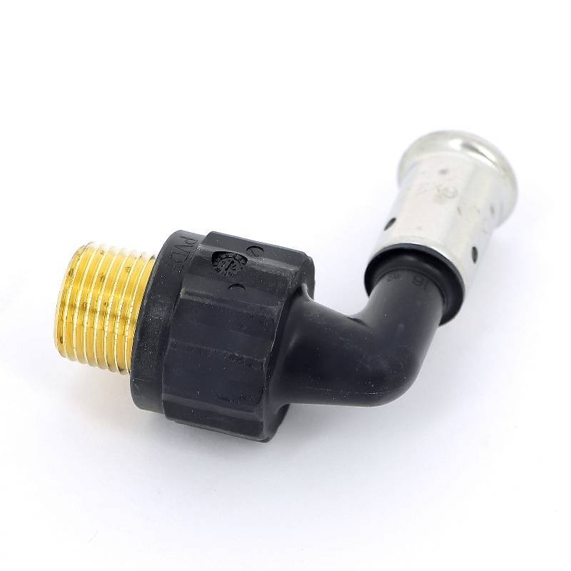 Угольник 90° пресс с наружной резьбой HENCO PVDF 16x1/2 5PK-1604