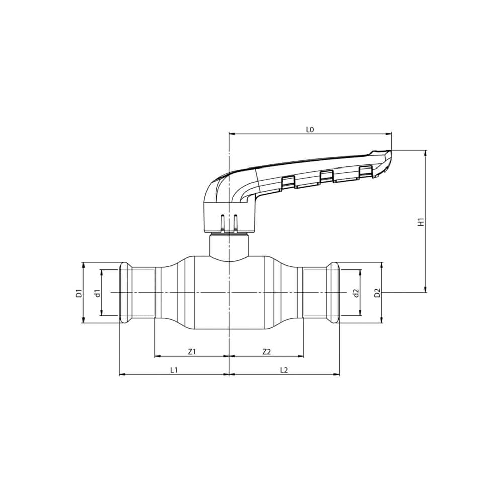 Кран шаровой пресс KAN-therm Steel 18 мм оцинкованная сталь 1509278001