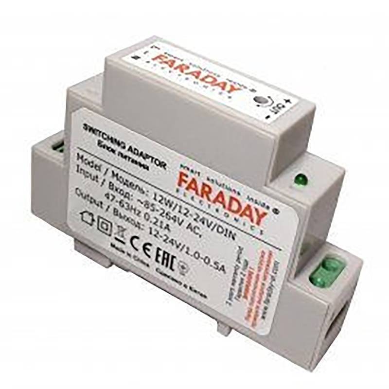 Блок питания ЭВАН на DIN-рейку 12 В 1 А 6310