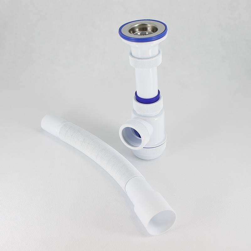 Сифон для раковины Wirquin Мини Элит 1 1/2 x 40 мм чашка 70 мм с гофротрубой 800 мм 30986760