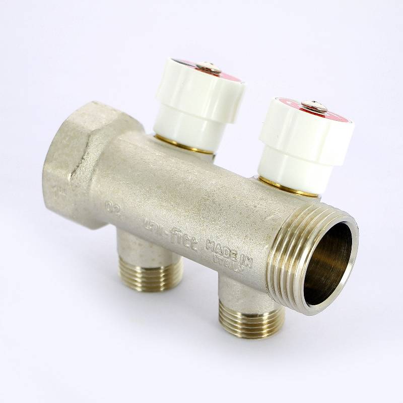 Коллектор никелированный Uni-Fitt 1 НВ 2 выхода 1/2 Н 40 мм 404N4220