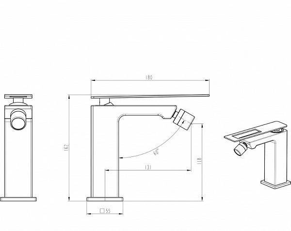 Смеситель для биде Boheme Q белый синий 146-WUW.2