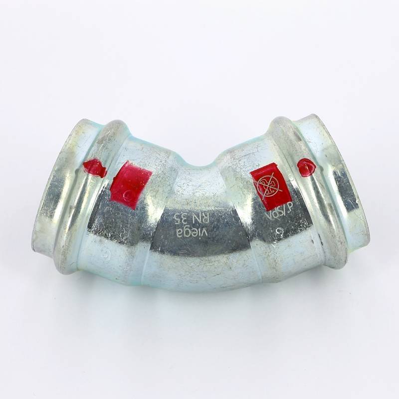 Угол пресс 45° Viega Prestabo 35 мм оцинкованная сталь 558307