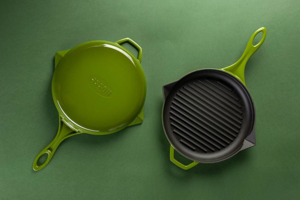 Сковорода-гриль чугунная Hosseven HS Y GTV 28 GREEN 28 см А752828