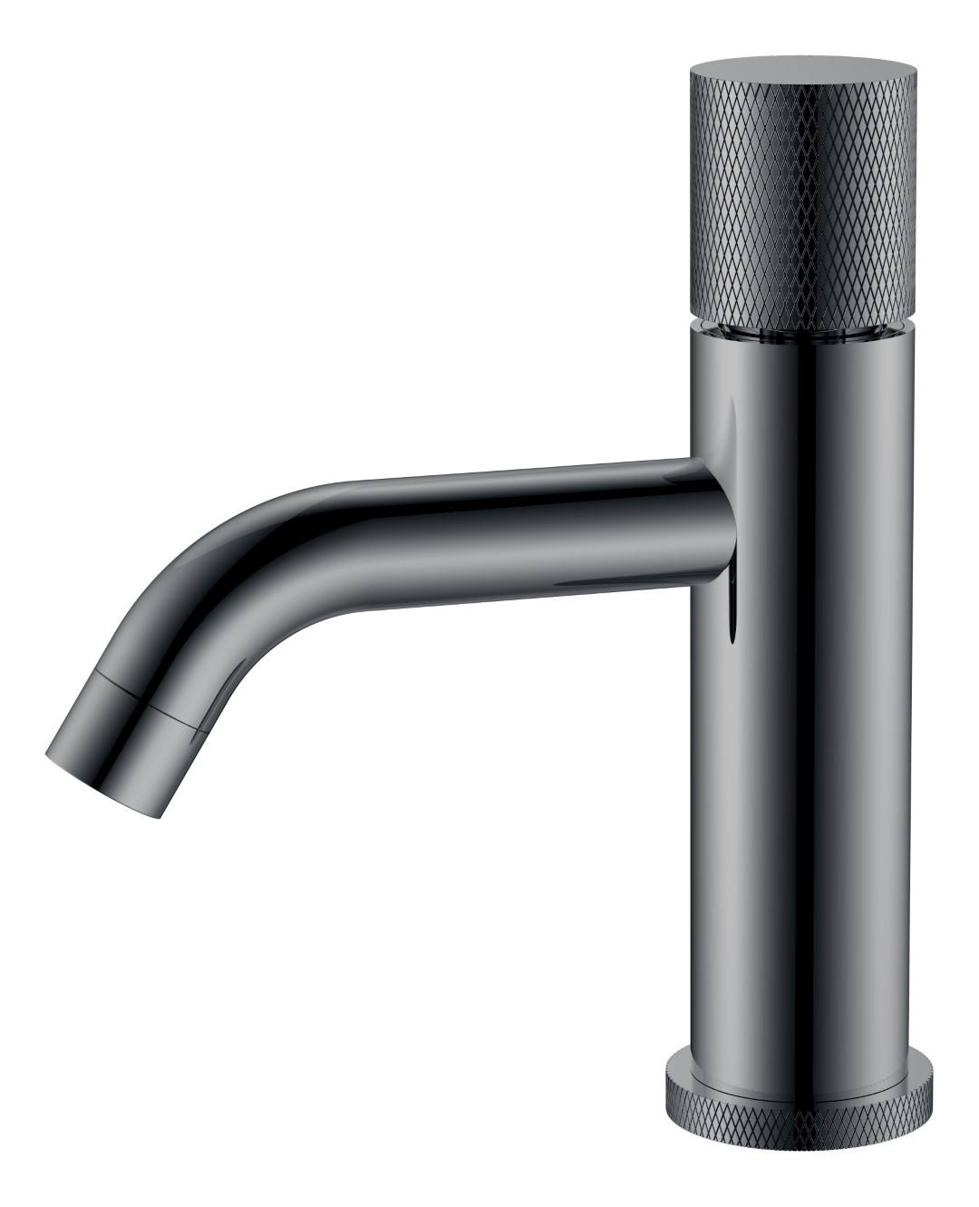 Смеситель для раковины Boheme Stick Touch длина излива 13.5 см без донного клапана shine gun metal 121-SGM.2