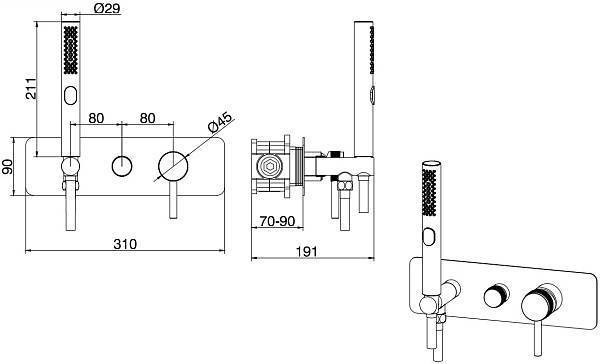 Смеситель для душа с внутренней частью Allen Brau Priority хром 5.31009-00