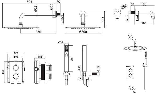 Душевой комплект Allen Brau Priority черный матовый 5.31014-31