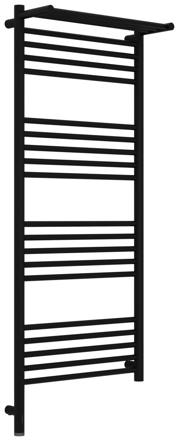 Полотенцесушитель электрический Сунержа Богема 3.1 с 1 полкой 50х120 см левый черный матовый 31-6006-1250