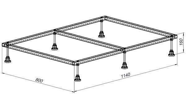 Каркас для поддона Allen Brau 114х80х16 см хром 8.00004