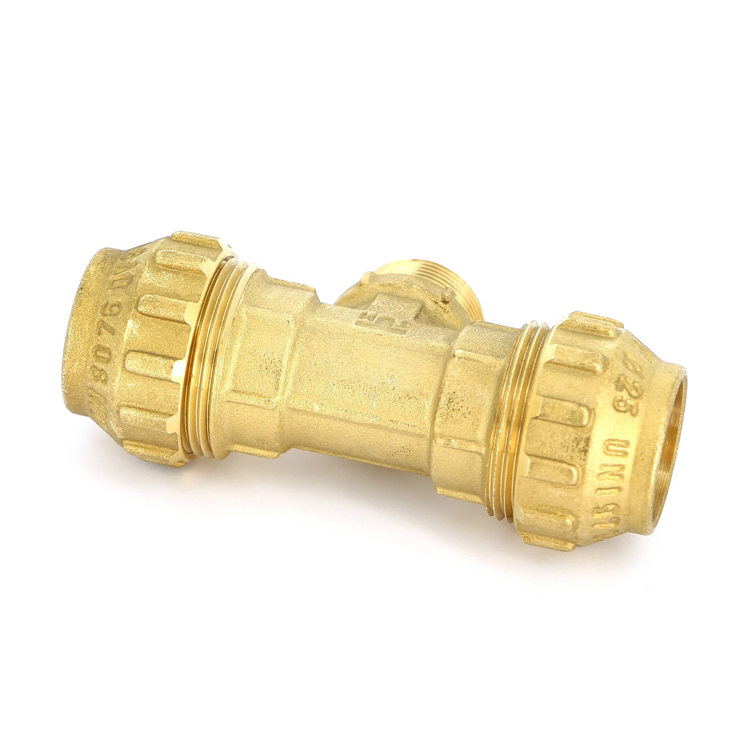 Тройник компрессионный Tiemme для труб ПНД 25х3/4 НР 3400069